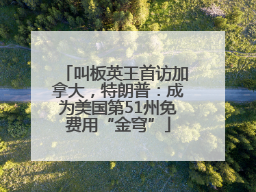 叫板英王首访加拿大，特朗普：成为美国第51州免费用“金穹”