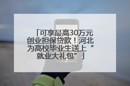 可享最高30万元创业担保贷款！河北为高校毕业生送上“就业大礼包”