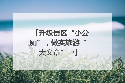 升级景区“小公厕”，做实旅游“大文章”→