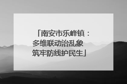 南安市乐峰镇：多维联动治乱象 筑牢防线护民生