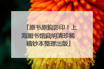 原书原貌影印！上海图书馆藏明清珍稀稿钞本整理出版