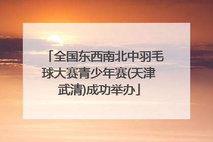 全国东西南北中羽毛球大赛青少年赛(天津武清)成功举办