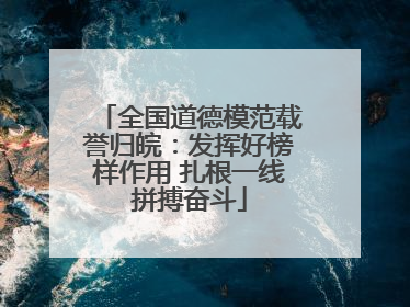 全国道德模范载誉归皖：发挥好榜样作用 扎根一线拼搏奋斗