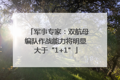 军事专家：双航母编队作战能力将明显大于“1+1”