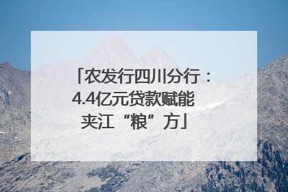 农发行四川分行：4.4亿元贷款赋能夹江“粮”方