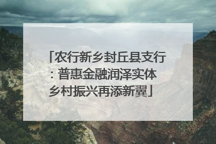 农行新乡封丘县支行：普惠金融润泽实体 乡村振兴再添新翼