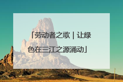 劳动者之歌｜让绿色在三江之源涌动