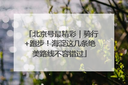 北京号最精彩｜骑行+跑步！海淀这几条绝美路线不容错过