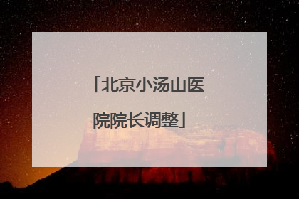 北京小汤山医院院长调整