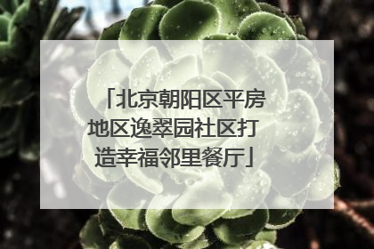 北京朝阳区平房地区逸翠园社区打造幸福邻里餐厅