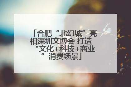合肥“北幻城”亮相深圳文博会 打造“文化+科技+商业”消费场景