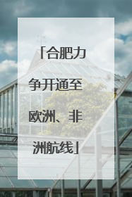 合肥力争开通至欧洲、非洲航线