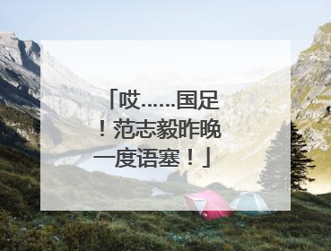 哎……国足！范志毅昨晚一度语塞！
