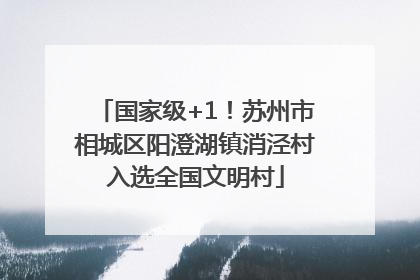 国家级+1！苏州市相城区阳澄湖镇消泾村入选全国文明村