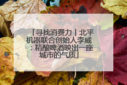 寻找消费力丨北平机器联合创始人李威：精酿啤酒映出一座城市的气质