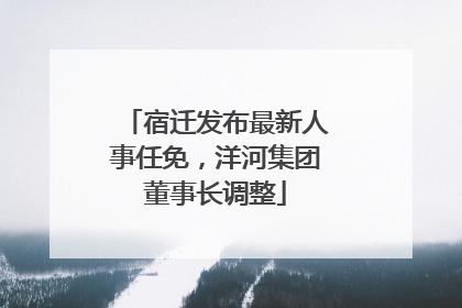 宿迁发布最新人事任免，洋河集团董事长调整