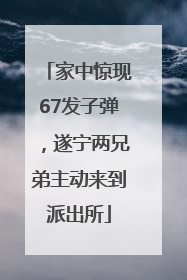 家中惊现67发子弹，遂宁两兄弟主动来到派出所