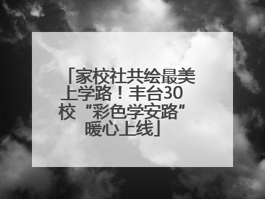 家校社共绘最美上学路！丰台30校“彩色学安路”暖心上线