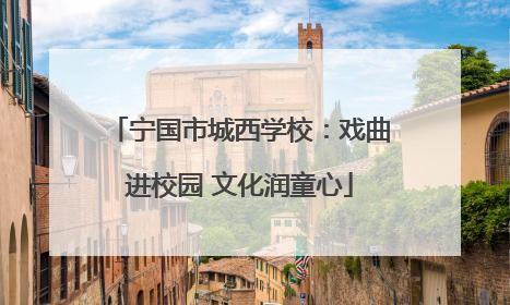 宁国市城西学校：戏曲进校园 文化润童心