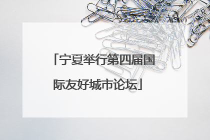 宁夏举行第四届国际友好城市论坛