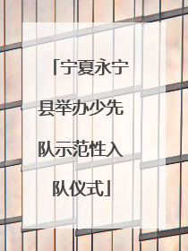 宁夏永宁县举办少先队示范性入队仪式