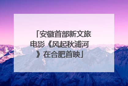 安徽首部新文旅电影《风起秋浦河》在合肥首映