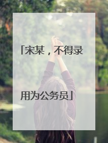宋某，不得录用为公务员