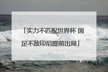 实力不匹配世界杯 国足不敌印尼提前出局