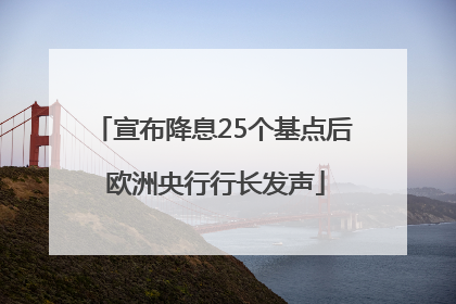 宣布降息25个基点后 欧洲央行行长发声