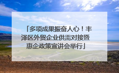 多项成果振奋人心！丰泽区外贸企业供需对接暨惠企政策宣讲会举行