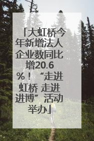 大虹桥今年新增法人企业数同比增20.6%！“走进虹桥 走进进博”活动举办