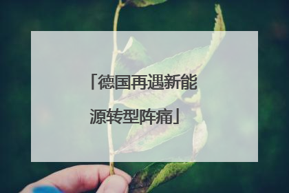 德国再遇新能源转型阵痛