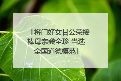 将门好女甘公荣接棒母亲龚全珍 当选全国道德模范
