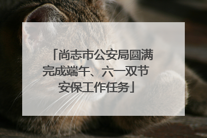 尚志市公安局圆满完成端午、六一双节安保工作任务