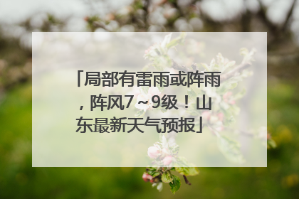 局部有雷雨或阵雨，阵风7～9级！山东最新天气预报