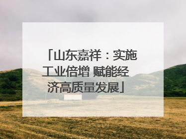 山东嘉祥：实施工业倍增 赋能经济高质量发展