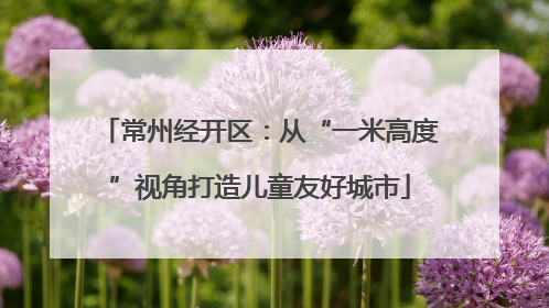 常州经开区：从“一米高度”视角打造儿童友好城市