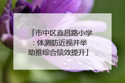 市中区鑫昌路小学：体测防近视并举 助推综合绩效提升