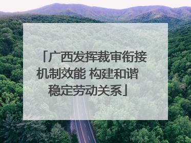 广西发挥裁审衔接机制效能 构建和谐稳定劳动关系