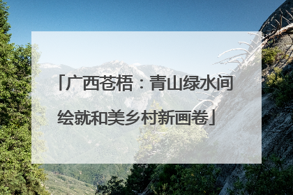 广西苍梧：青山绿水间绘就和美乡村新画卷