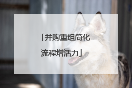 并购重组简化流程增活力