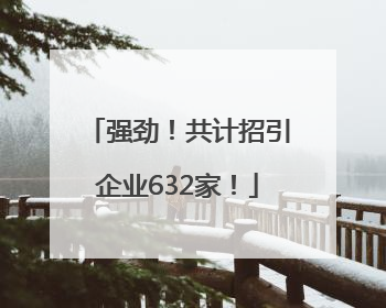 强劲！共计招引企业632家！