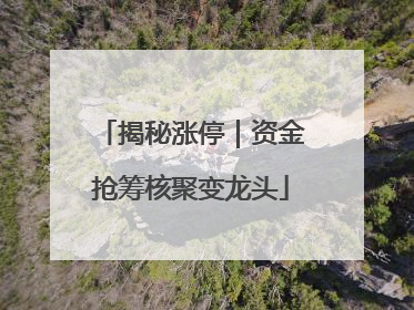 揭秘涨停｜资金抢筹核聚变龙头