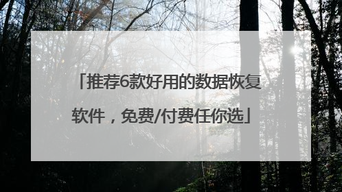 推荐6款好用的数据恢复软件，免费/付费任你选