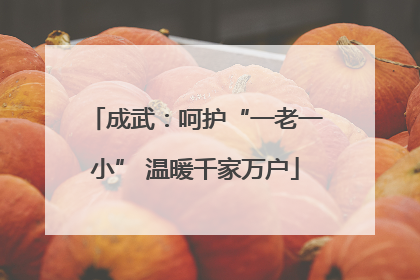 成武：呵护“一老一小” 温暖千家万户