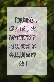抓规范，促养成，火箭军某部学习贯彻新条令集训显成效