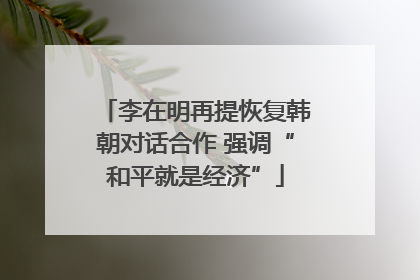 李在明再提恢复韩朝对话合作 强调“和平就是经济”