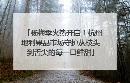 杨梅季火热开启！杭州地利果品市场守护从枝头到舌尖的每一口鲜甜
