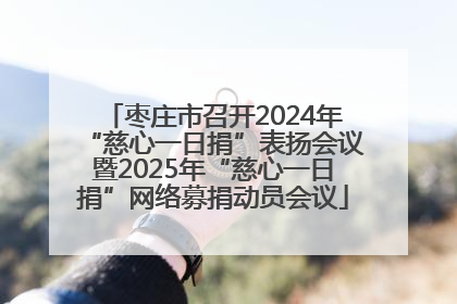 枣庄市召开2024年“慈心一日捐”表扬会议暨2025年“慈心一日捐”网络募捐动员会议
