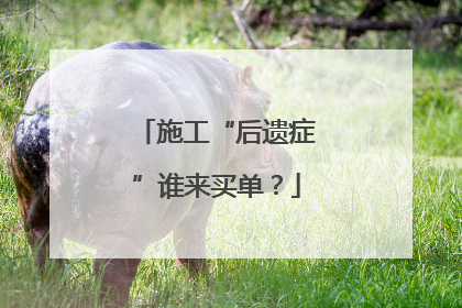 施工“后遗症”谁来买单？